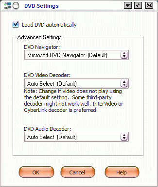 DVD Settings Dialog